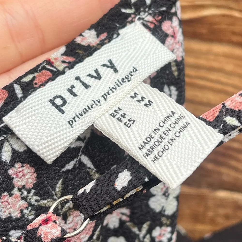 PRIVY | Black and White Floral Mini Dress M